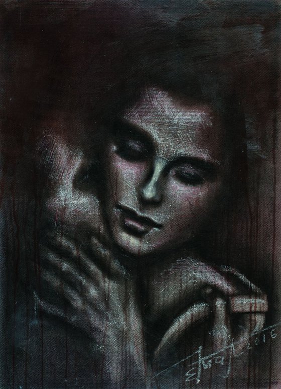 "Close"Original mixedmedia painting on Fabriano paper 75,5x56 cm.