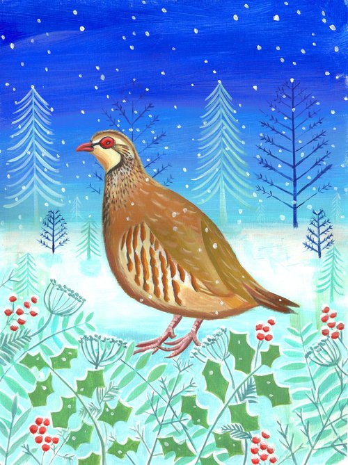 Partridge on Ice by Mary Stubberfield