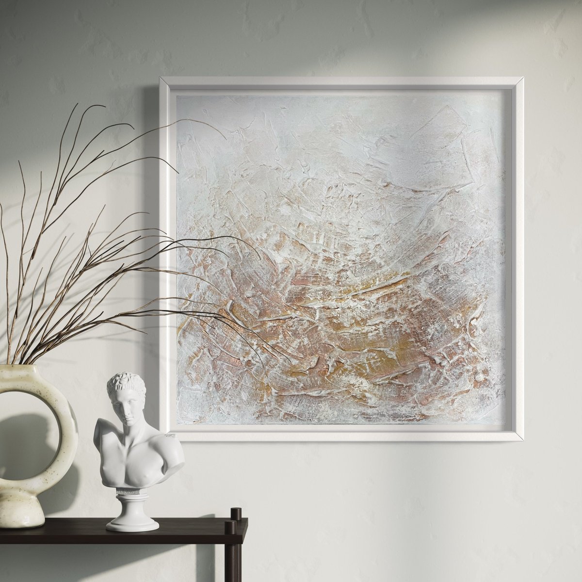 Golden Fire By Mireia Izquierdo, 25 X 25, Artwork For Sale On Artfinder