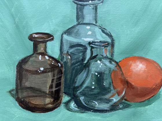 Still Life with Glass and Orange