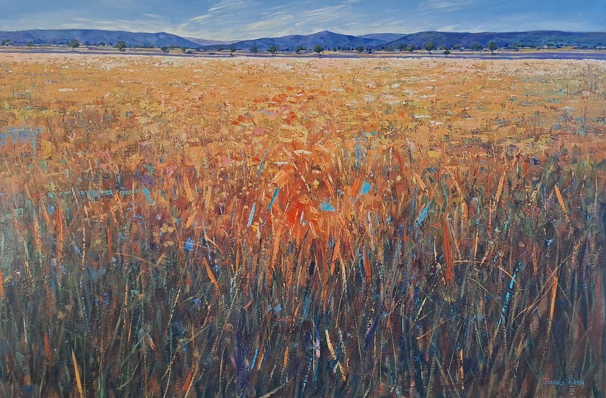 Impressionistic Landscape Acrylic Painting By Claudio Ciardi, 59 X 39, Landscape, Original Artwork