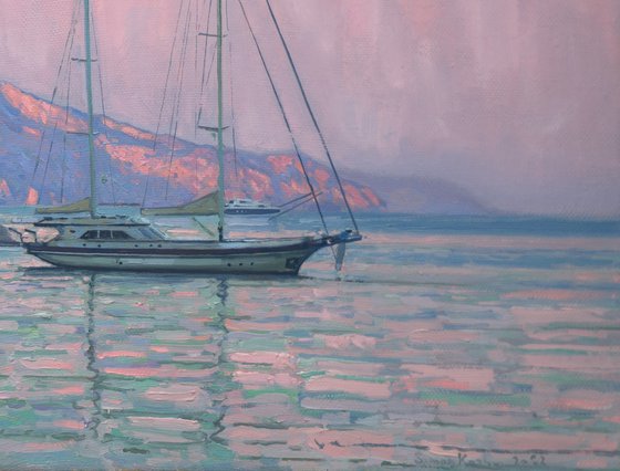 Sunset. Italian beach