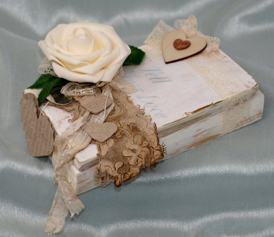 Book Of Love 4 - Mixed Media Altered Book Sculpture by Kathy Morton Stanion