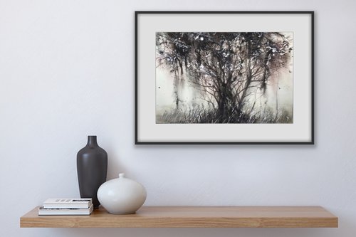 Tree. One of a kind, original painting, handmad work, gift, watercolour art. by Galina Poloz