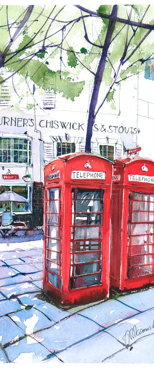Red Telephone Box in London by Anastasia Mamoshina