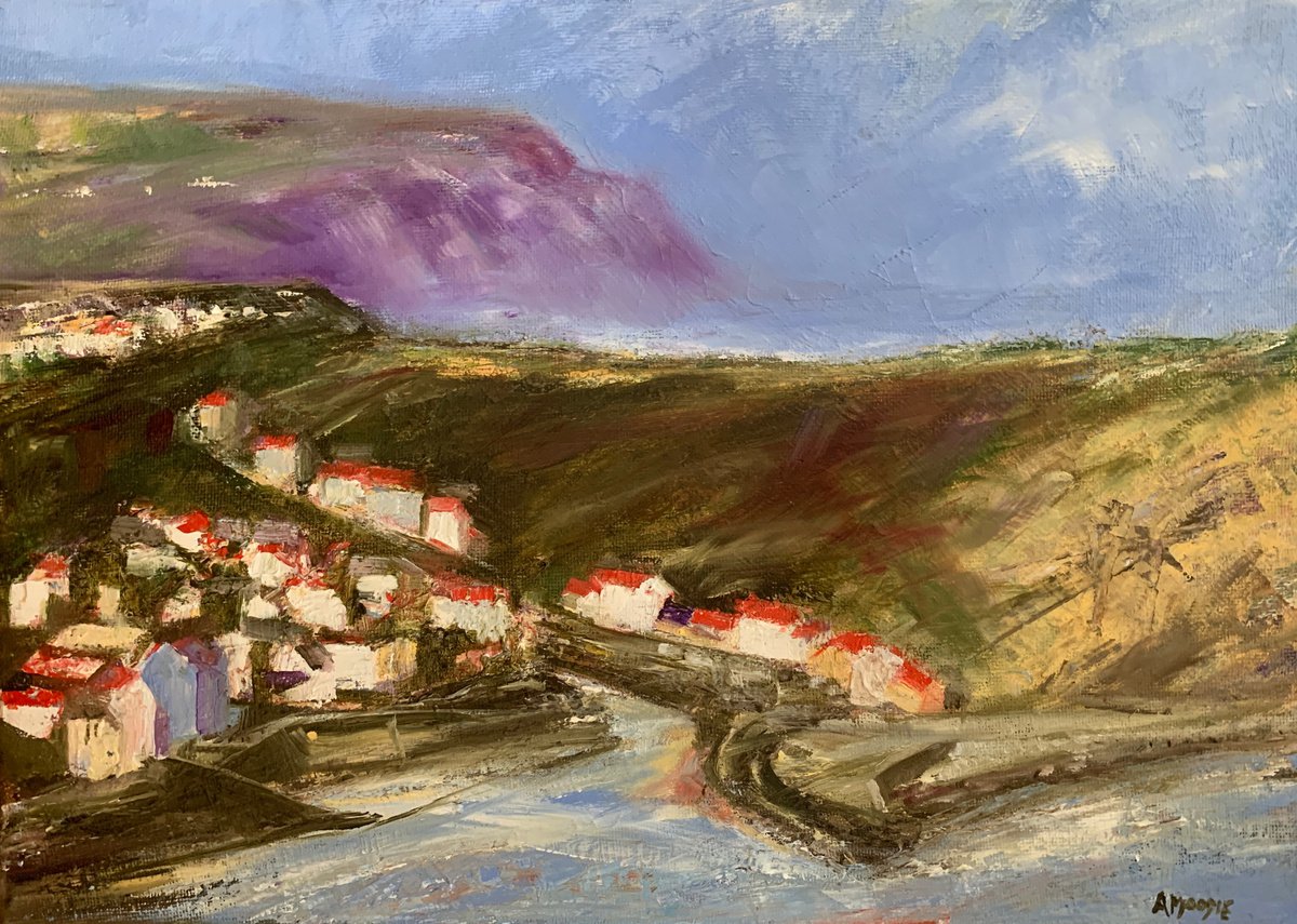 Summer Mist Staithes by Andrew Moodie