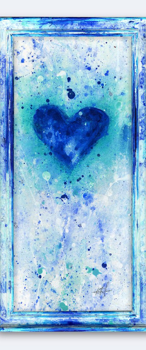 Heart Of Blues 55 - Abstract Heart painting by Kathy Morton Stanion by Kathy Morton Stanion