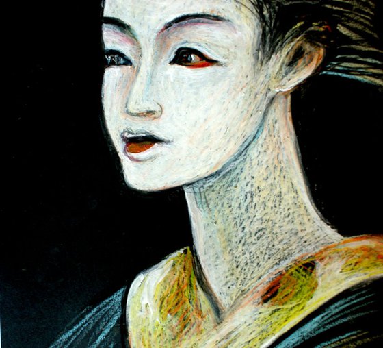 Portrait of a young Japanese Geisha