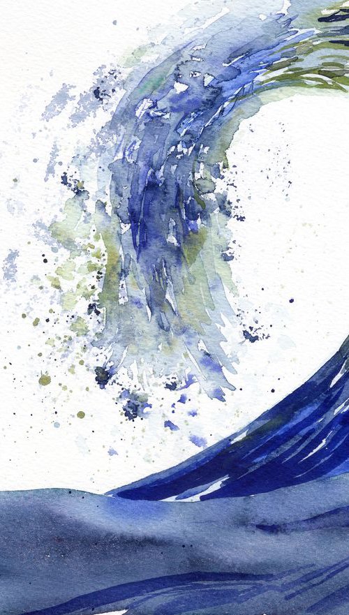 Waves in Japan Art Style by Olga Koelsch