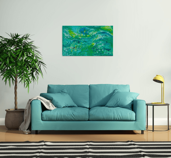 Abyss, four hands, 100x60 cm