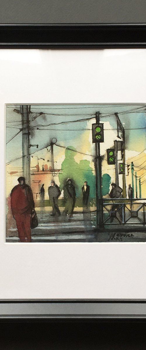 City landscape. Traffic lights. by Natalia Veyner