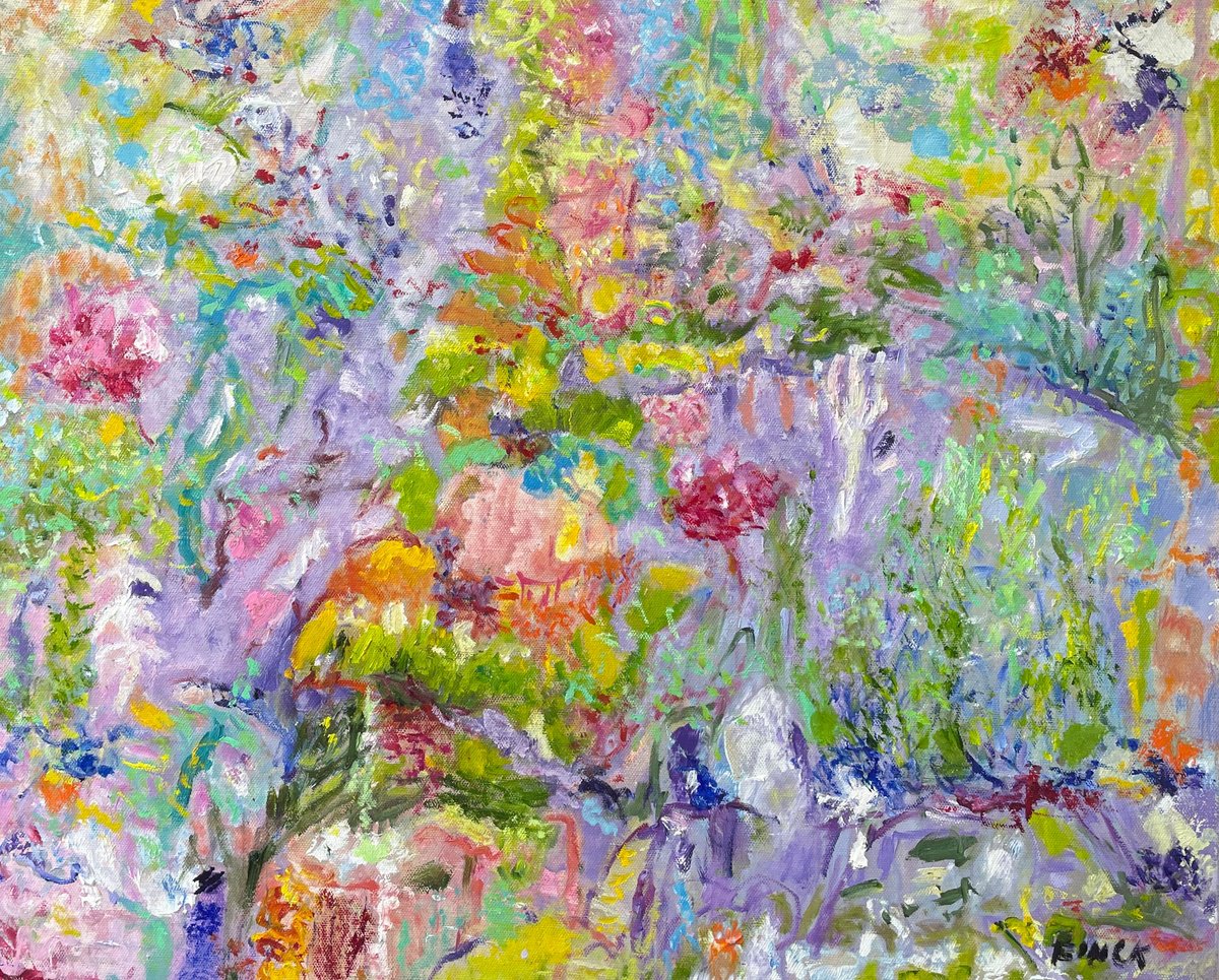 Organic Botanical Oil Painting By Maureen Finck, 24 X 20", First There Was An Orange Rose, Original Artwork