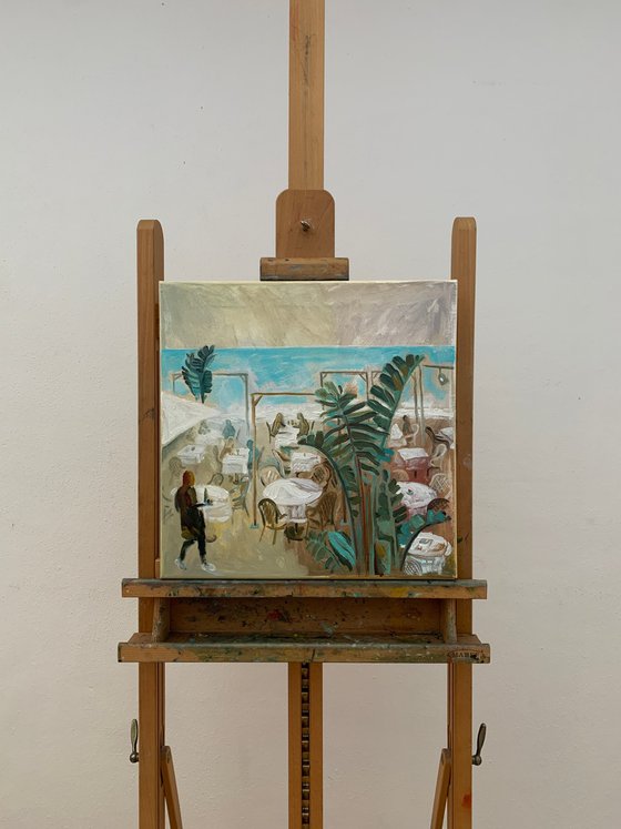 French Riviera. Seaside Restaurant