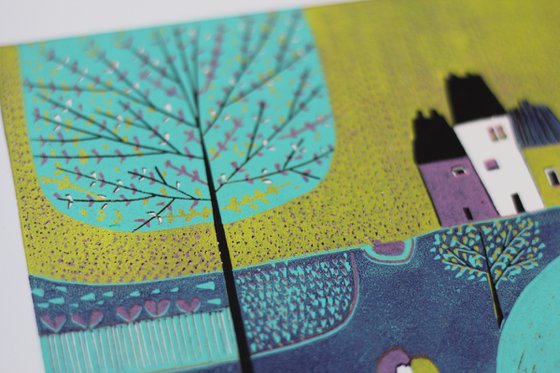 When Spring Comes - Linocut