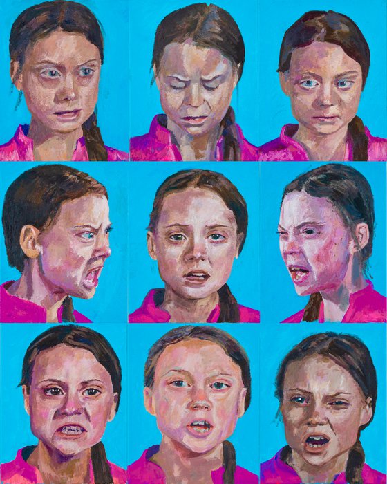 Nine Portraits Of Greta Thunberg 9x 10x8