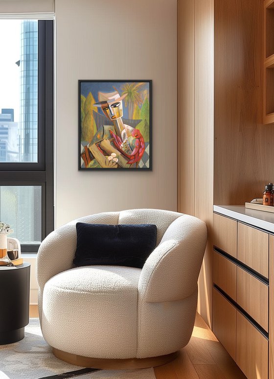 Echoes of Havana Man with Rooster