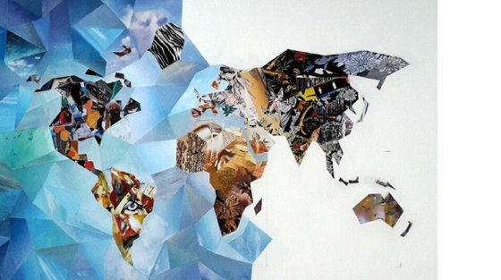 Colour my world – elegant world map collage