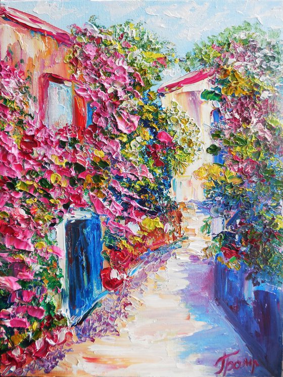 Flowering Italian old street