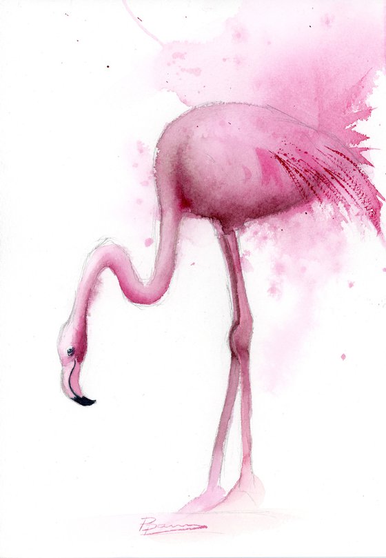 Set of 4 flamingo (7"x10")x4