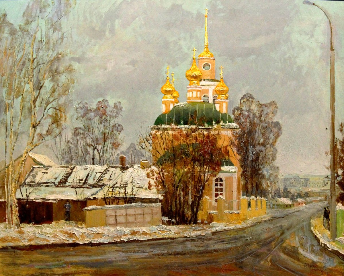 Russian orthodox church with golden domes by Dmitry Revyakin