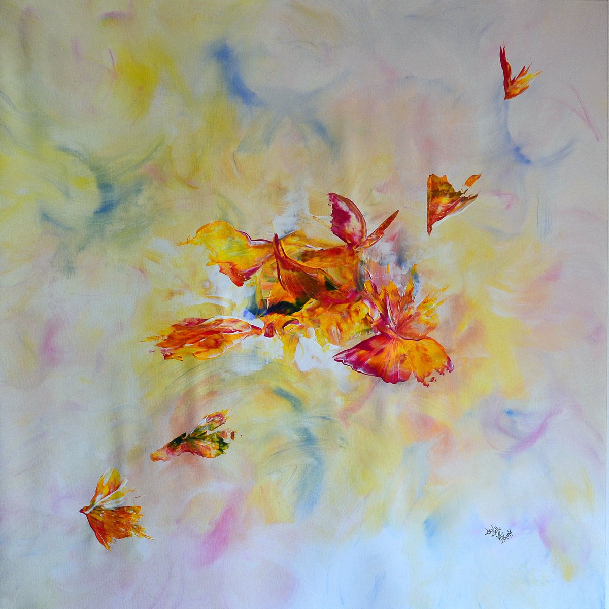 Abstract Acrylic Painting By Isabelle Vobmann, 39 X 39, Moment Of Serenity, Original Artwork