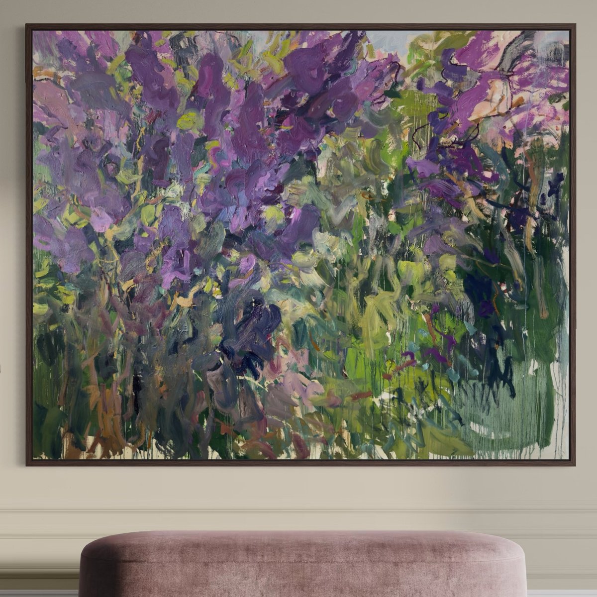 Expressive Oil Painting , Deep Lilac Swoon By Lilia Orlova-Holmes, 69 X 57, Artwork For Sale On Artfinder