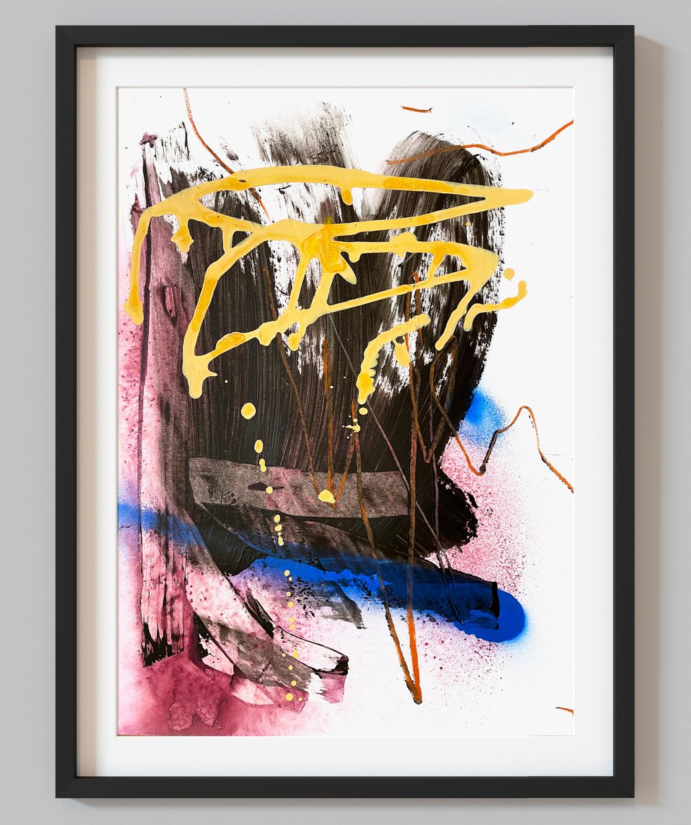 Abstract Painting By Evgenia Makarova, 12 X 17, Abstract Composition N 121, Original Artwork