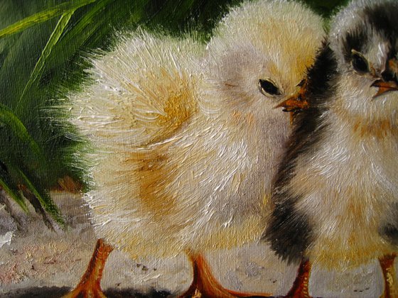 Easter Chickens Painting Farm