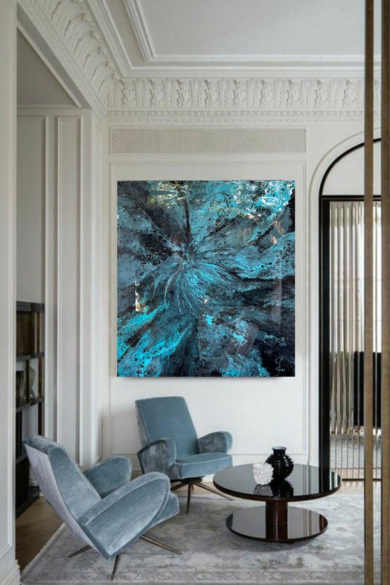 Sea Flower — Deep Ocean Resin Abstract