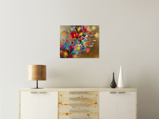 ”Sunshine” 50 x 60 cm Abstract Floral Painting on canvas