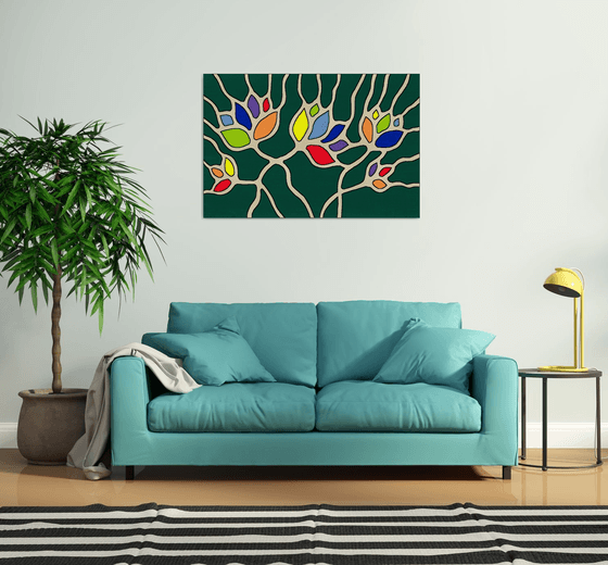 Abstract Rainbow Flowers #06