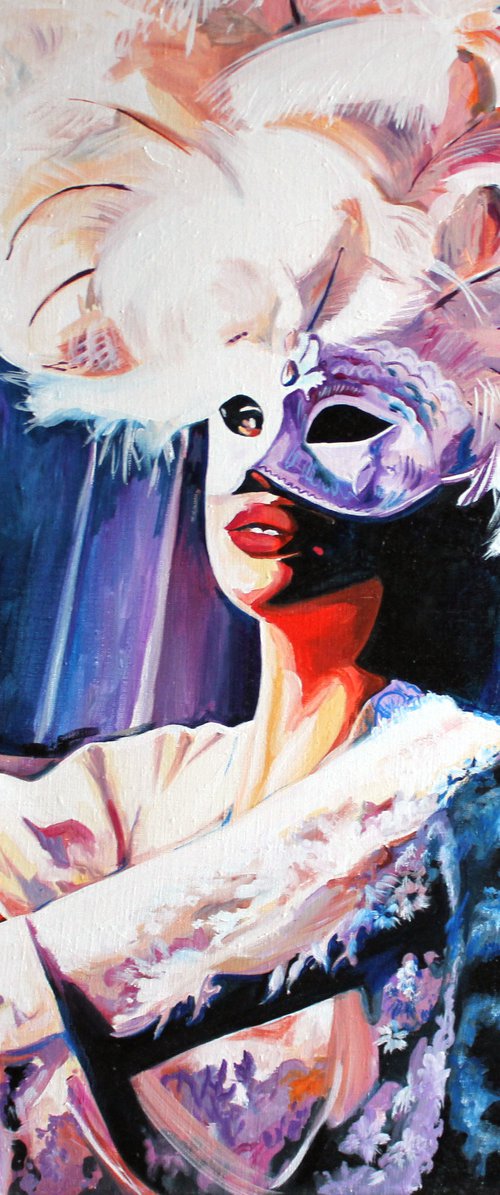 Elegant Woman in Mask by Sasha Robinson