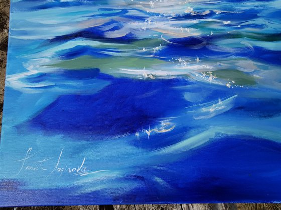 Seascape painting on canvas. Ocean art