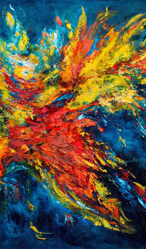 Fire Phoenix Bird by Mila Moroko