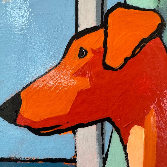 Painting "Dog looking toward the sea"