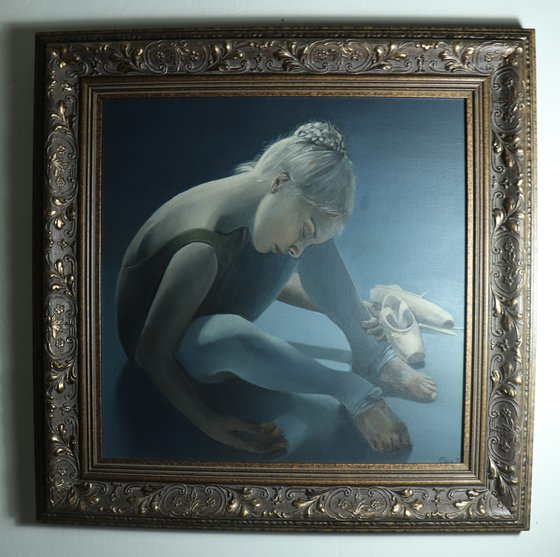Behind the Show, Portrait of a Dancer, Ballet,  Ballerina, Young Dancer Painting