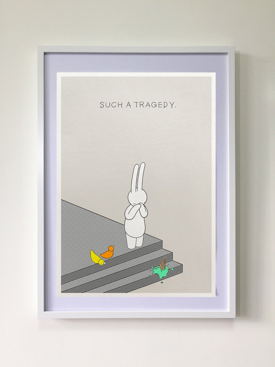 Animal Giclee Print By Mr Clement, 17 X 23", Such A Tragedy, Original Artwork