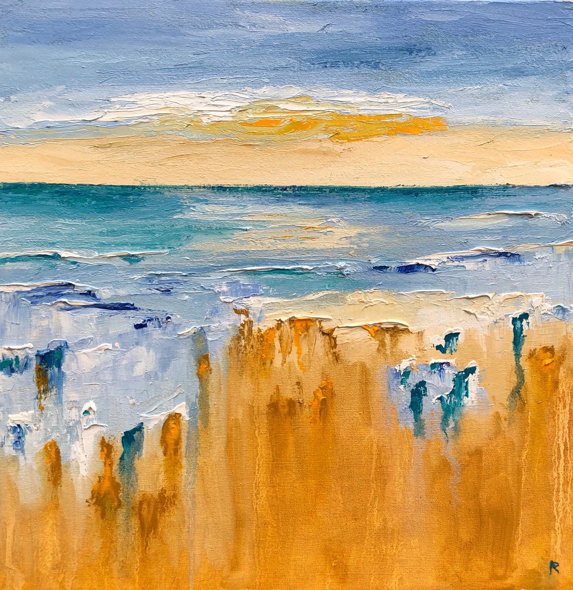 The Uneven Rhythms Of The Sea By Ann Palmer, 18 X 18, Artwork For Sale On Artfinder