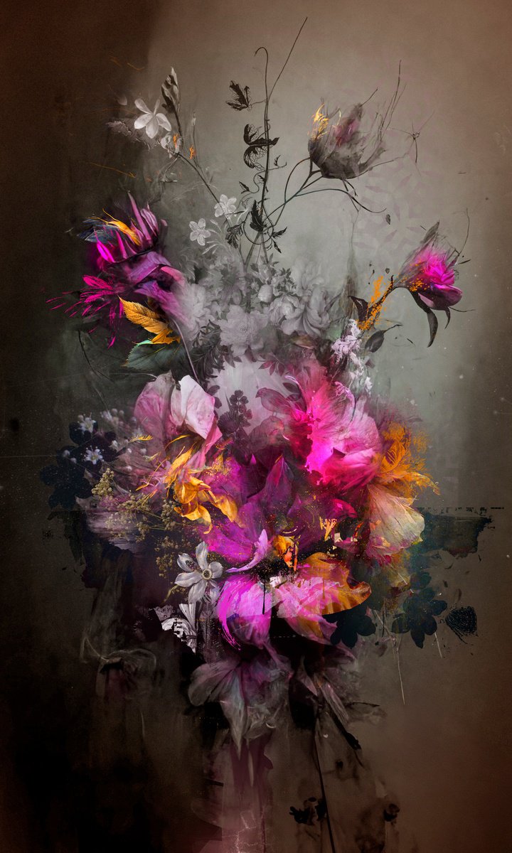 Botanical Painting By Teis Albers, 24 X 39", Easy Eye, Original Artwork