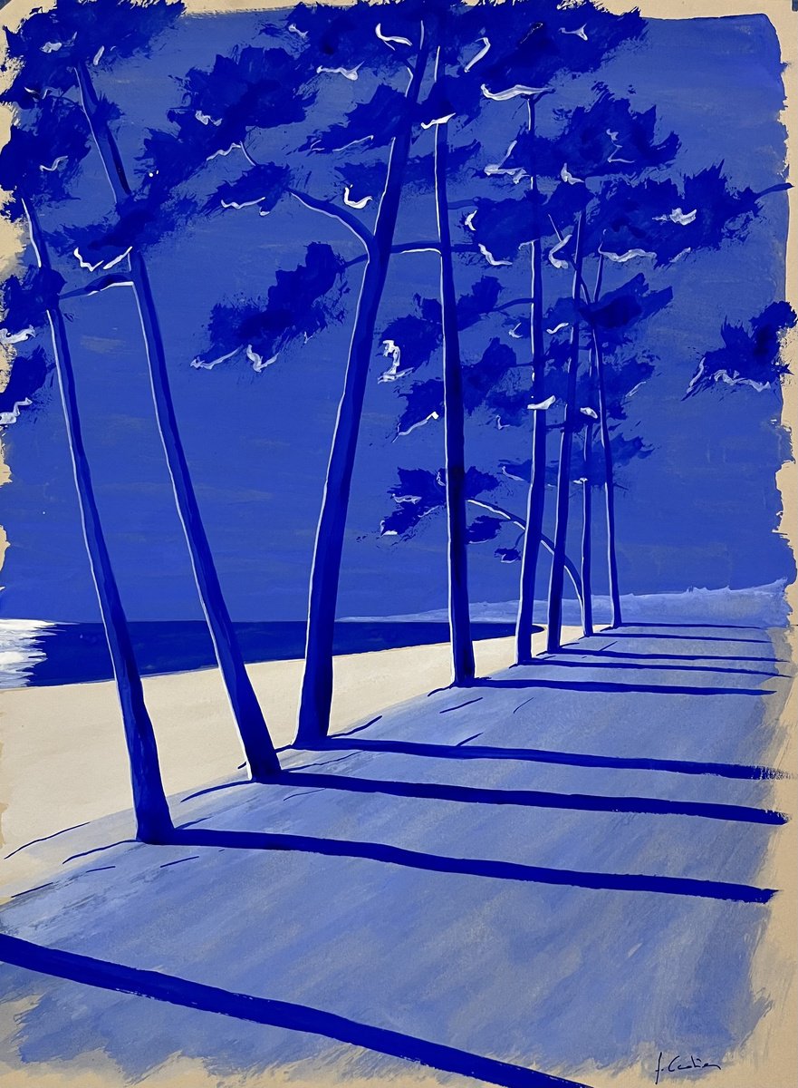 Painting , Cap Coz Ultramarine By Cadiou Frederic, 13 X 17, Artwork For Sale On Artfinder