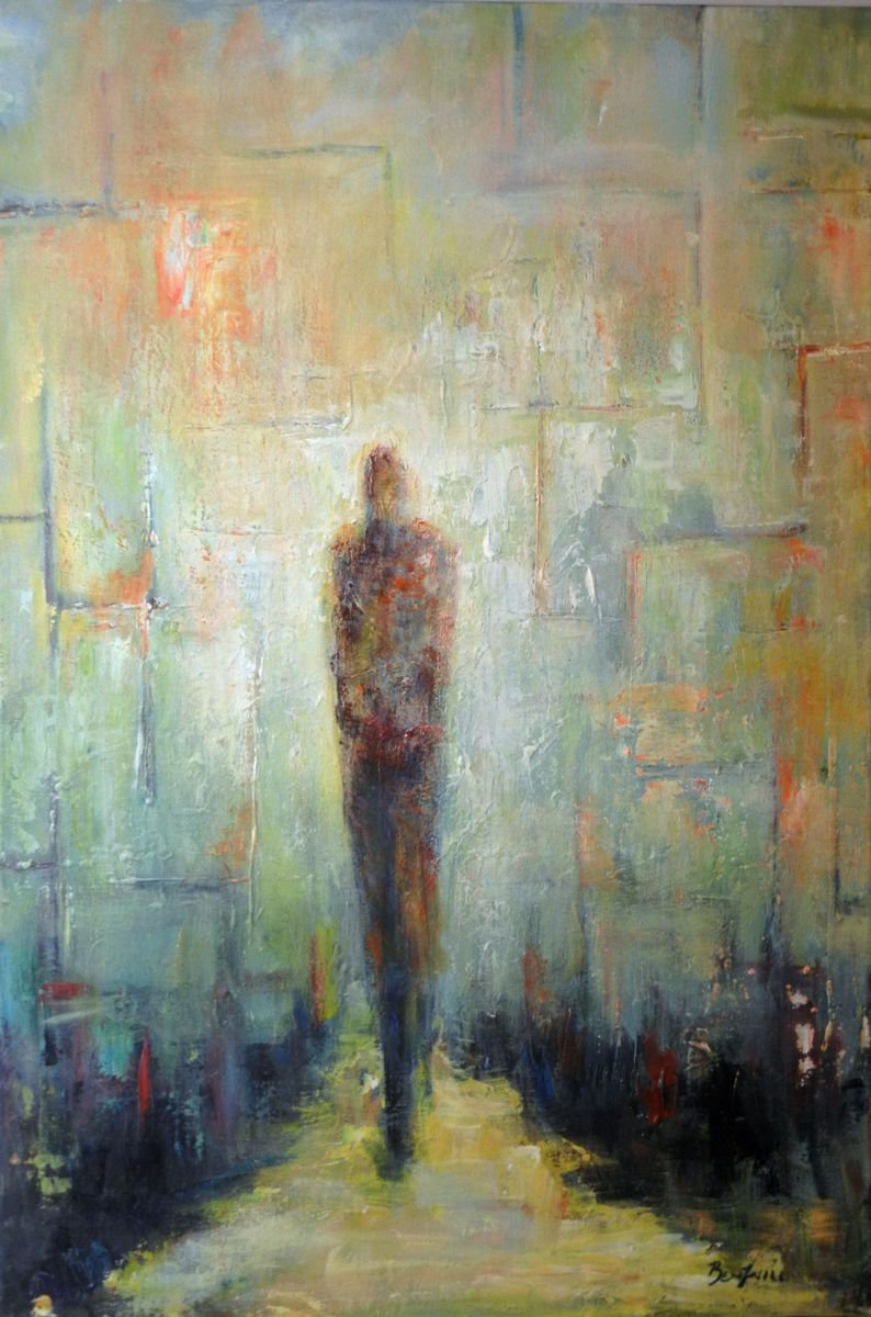 Man In The Maze - 36x24 Oil painting by BenWill | Artfinder