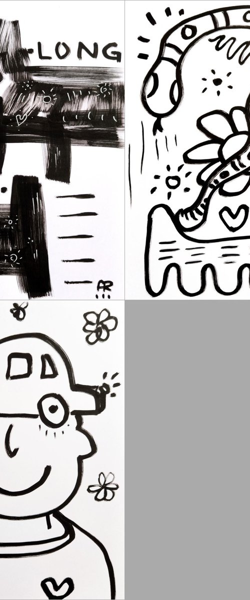 3 DRAWING, B and W by Angel Rivas