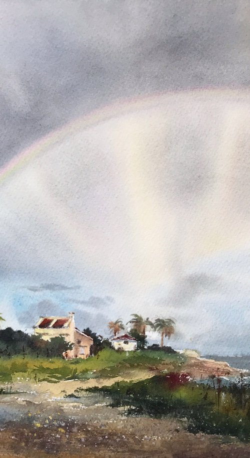Rainbow over the sea #4 by Eugenia Gorbacheva