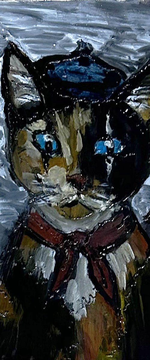 Wall sculpture - Parisien titi Cat by Philippe Buil