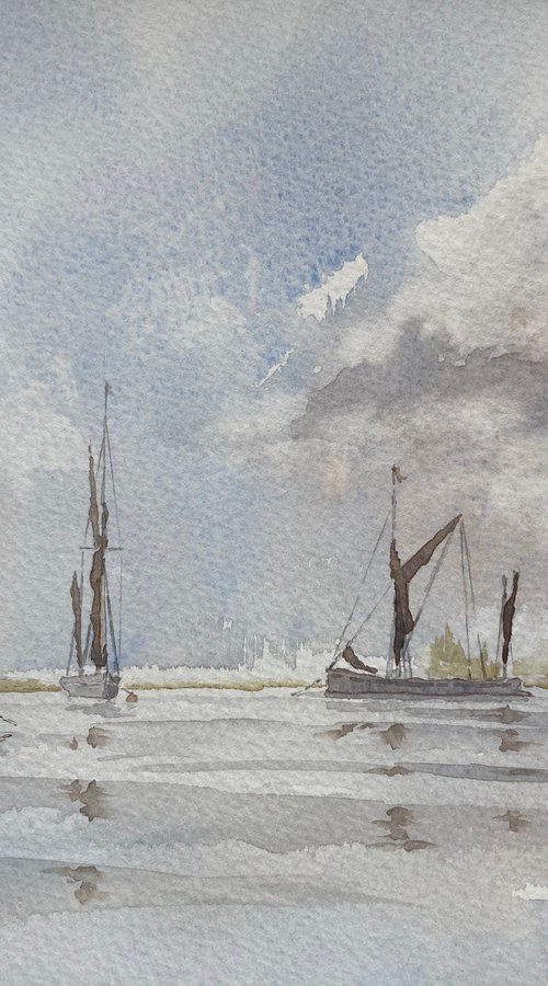 Thames Barges at the Maldon barge race by Noel Sawyer