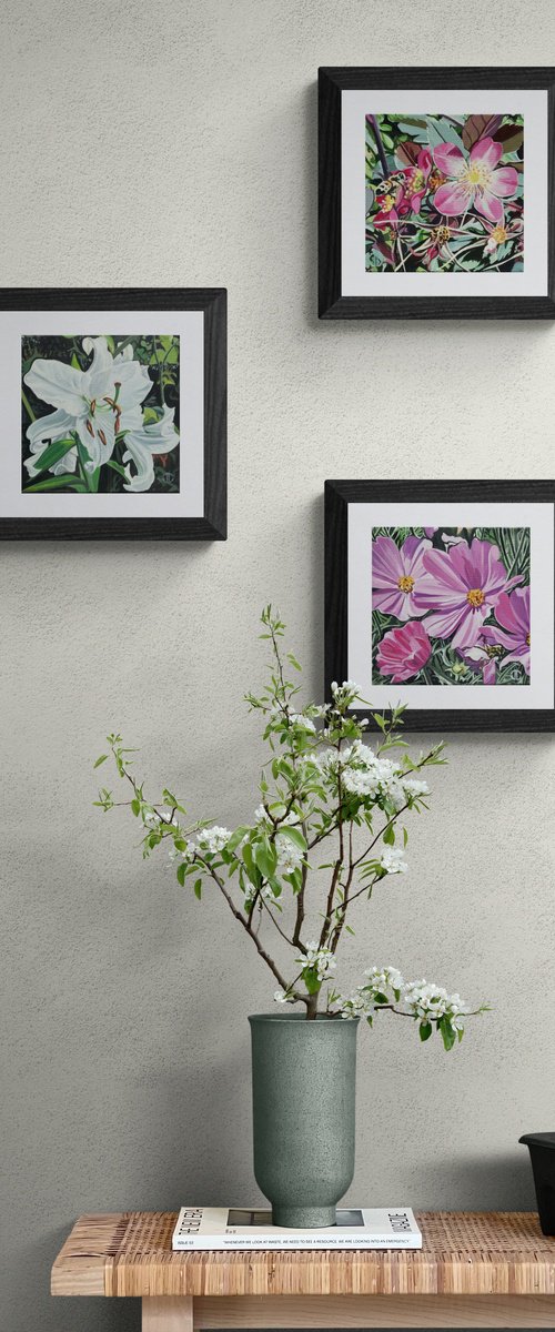 floral triptych by Joseph Lynch