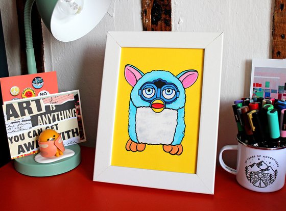 Furby Toy A5 Pop Art Painting