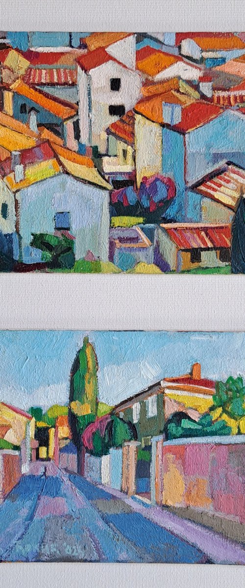 Set of two paintings, 18 by Maja Đokić Mihajlović