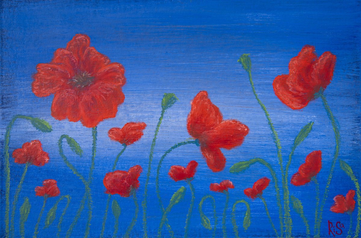 Poppies in the night by Rimma Savina