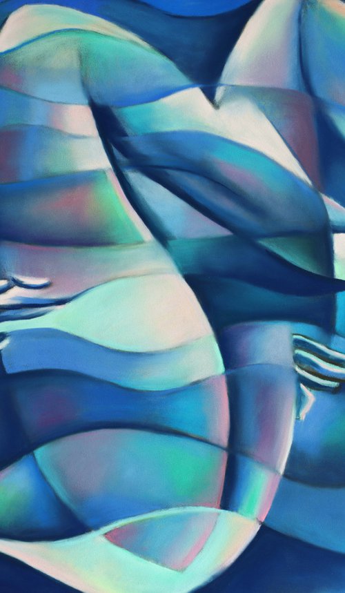 Free Floating Blue Wave Nude - 10-02-21 by Corné Akkers
